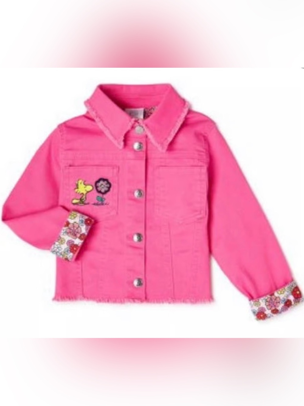 Garanimals 365 Peanuts cropped jacket. Girls size 8. Distressed collar and hem